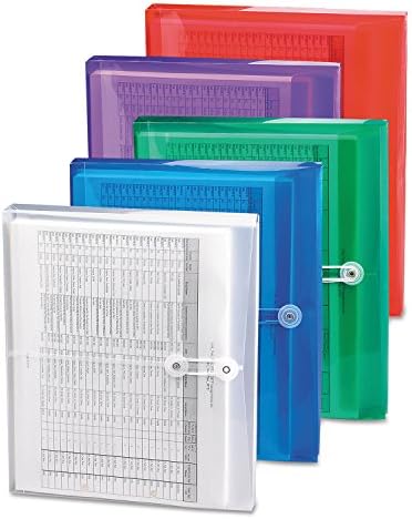 Smead Poly Envelope, 1 1/4 Inch Expansion, String-Tie Closure, Side Load, Letter Size, Clear, 5 per Pack (89521)
