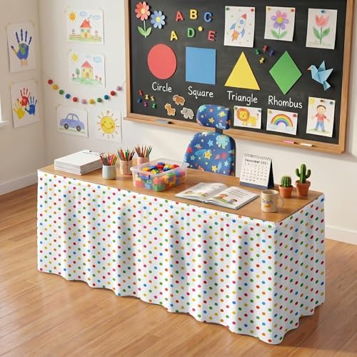 Teacher Desk Skirt for Classroom Ruffle Table Skirt Back to School