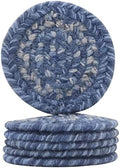 Homespice Denim Braided Coasters Ideal as Drink Coasters, Round 4" Set of 6