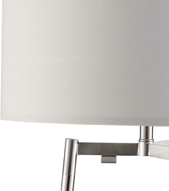 ROSEN GARDEN Floor Lamp, Standing Reading Light with Faux Marble Shelves and Fabric Shade, Modern Tall Pole Lamp, Accent Furniture Décor Lighting for Living Room, Bedrooms