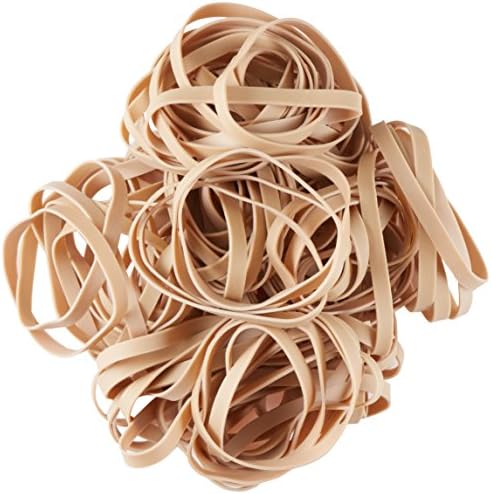 Amazon Basics Rubber Bands, Office Supplies, Size 64 (1/4"), 320 Bands/1 lb Pack, 3-Pack, Tan