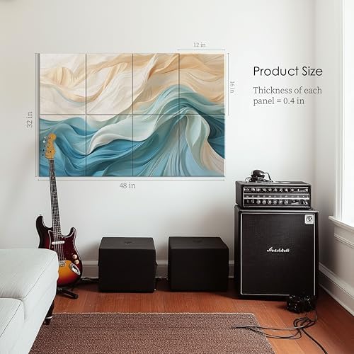 JaneTech 8-Pack Acoustical Wall Panels 48x32 Inches Art Acoustic Panels Decorative Sound Dampening Panels for Studios, Offices, Theaters, Adhesive Included