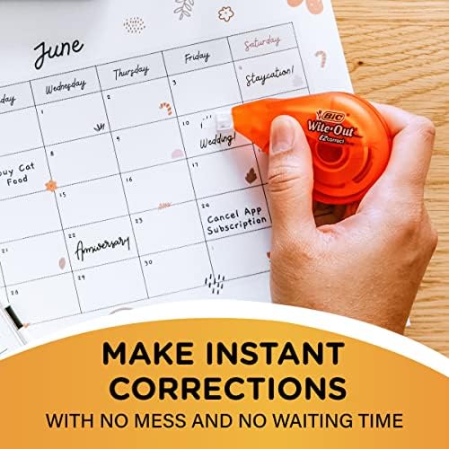 BIC Wite-Out Brand EZ Correct Correction Tape, White, (Pack of 9, 90 Count Total)
