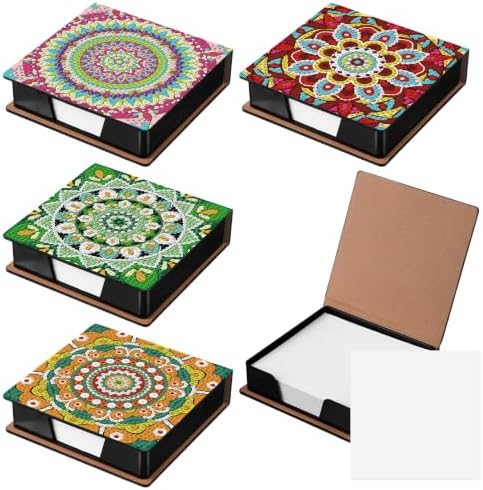 Saillong 4 Pcs Christmas Mandala Diamond Art Note Box Diamond Painting Box