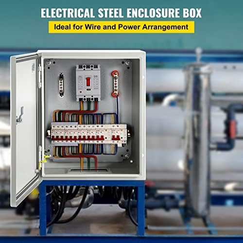 VEVOR NEMA Steel Enclosure, 10" x 8" x 6" NEMA 4X Steel Electrical Box,IP66 Waterproof & Dustproof,Outdoor/Indoor Electrical Junction Box,with Mounting Plate