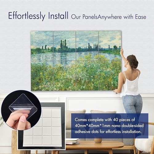 PINWELIFE® Masterpiece Acoustic Art Panels, 8-Pack 12"×16" Sound Absorbing Panels, Decorative Acoustic Wall Art, Noise and Echo Cancelling for Home Studio/Office, Nano Tape Included