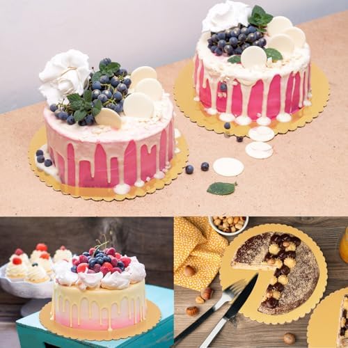 55 Pack 10 Inch Gold Cake Boards, Rounds Cake Cardboard