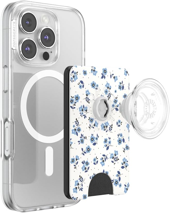 PopSockets Phone Wallet for MagSafe with Grip- Forget Me Walz | PopWallet, Holds 3 Cards, Magnetic, Removable, Secure, Bow, Phone, Women