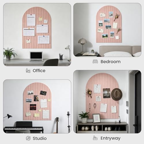 Arched Felt Bulletin Board (Pink), 35"x24" Large Wall Decor