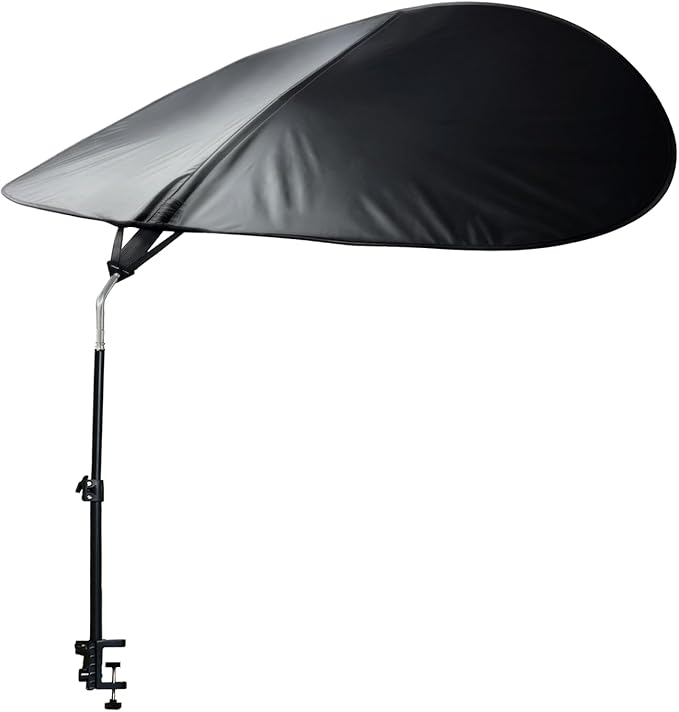 Office Cubicle Desk Shade Anti-Glare Cover Light Sensitive Professionals Cubicle Light Blocker for Workspaces Desk Canopy 39" Sector Shading Light Shade with Clamp(Black)