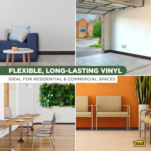 MD Building Vinyl Wall Base, Brown, 4in x 60ft Dry Back Trim