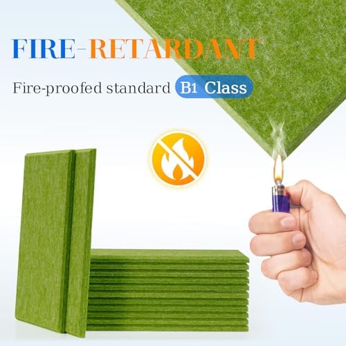 DOLLAR BOSS Felt Cork Board Tiles 48" x 36" Bulletin Board, 12 Pcs Green