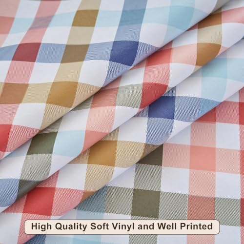 LIBERECOO Heavy Duty Vinyl Tablecloth with Flannel Backing Waterproof Oil-Proof Plastic Table Cloth Stain-Resistant Wipeable Rectangle or Square Table Cover for Indoor and Outdoor 54 x 54 Inch