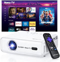 Aurzen Roku TV D1R Smart Portable Outdoor Projector with WiFi and Bluetooth