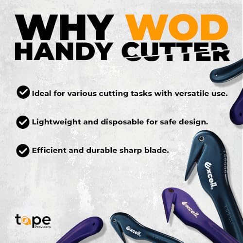 WOD SD-259B Disposable Handy Cutter Package Opener, Stretch Film Shrink Wrap Safety Box Cutters & Strapping Speedy Safety Cutter - Ideal for Office & Commercial Use