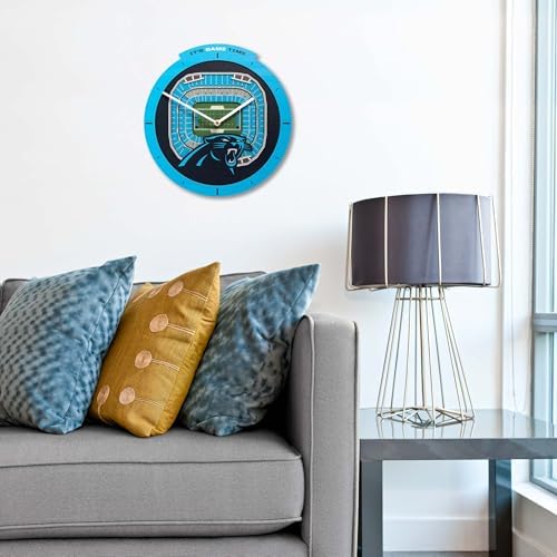 YouTheFan NFL Carolina Panthers StadiumView 3D Wall Clock