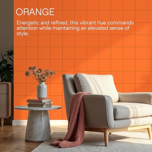 MaxGear Felt Bulletin Board 48" x 36", Orange Felt Wall Tiles Wall Decor