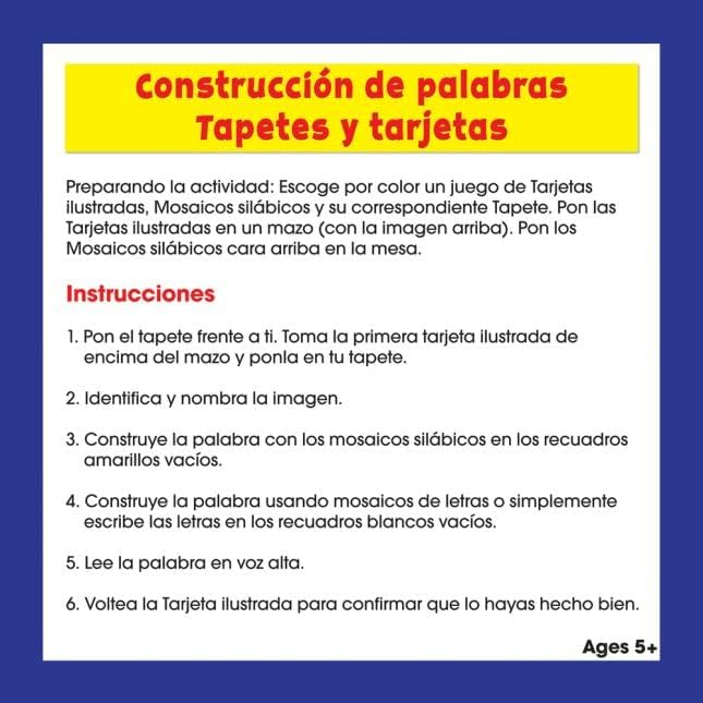 Really Good Stuff Spanish Word Building Mats & Cards, 1 Multi-Item Kit