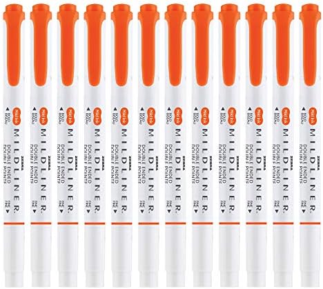 Zebra Pen MILDLINER No Bleed Highlighter, Marigold Color, Dual Tip, 12-Pack