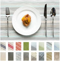 Placemats Set of 8 Vinyl/Plastic Woven Place Mats for Kitchen Table Indoor/Outdoor Washable Placemat Wipeable Dining Table Mats (Turquoise,8)