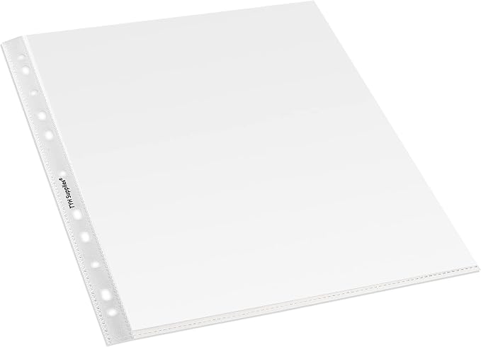 Heavyweight Sheet Protectors 100 Pack 8.5x11, Non Glare Clear 11 Hole Top Loading, Heavy Duty Plastic Sleeves for 3 Ring Binder, School Office Supplies, Document Organization