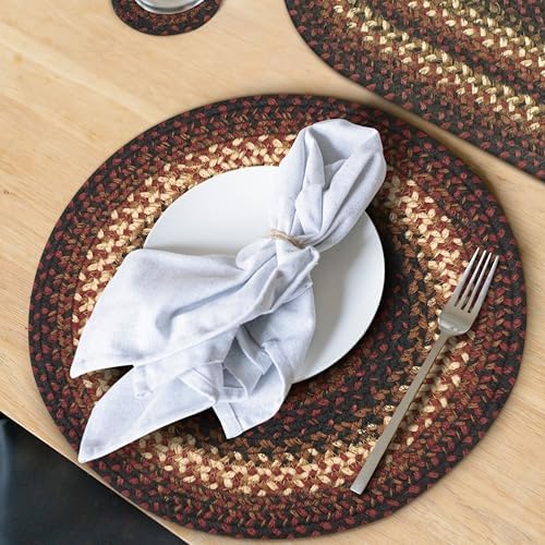 Homespice Prescott Jute Braided Placemats, Round 15" Set of 2