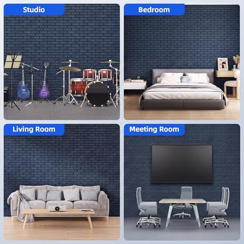 12 Pack Acoustic Panels with Self Adhesive Sound Proof Foam Panels for Wall
