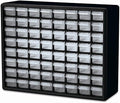 Akro-Mils 64-Drawer Plastic Storage Cabinet, 20"W x 6"D x 16"H, Black