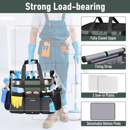 Ytonet XXL Rolling Cleaning Caddy, Large Cleaning Caddy with Wheels