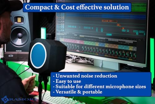 Microphone Isolation Shield with High-Density Foam for Podcast & Recording