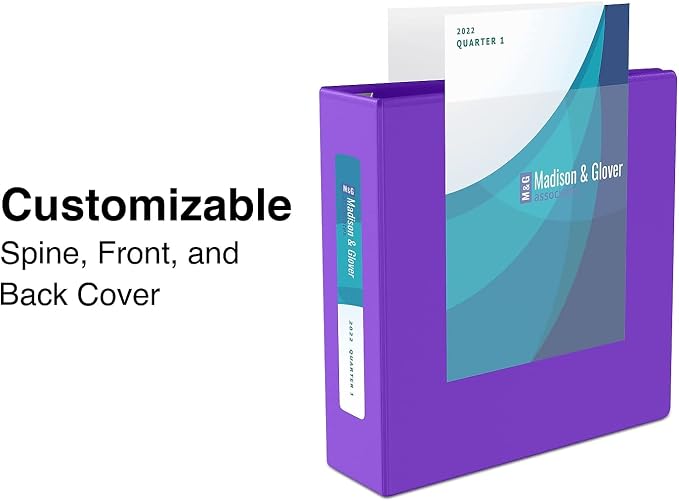 Staples Heavy-Duty 1.5-Inch D-Ring View Binder, Reinforced Spine, Holds Up to 350 Sheets, Purple, for Office & School