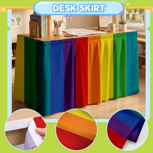 Teacher Desk Skirt for Classroom Ruffle Table Skirt Back to School