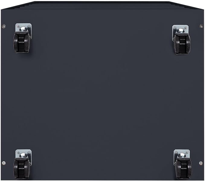 Naomi Home Debbie 7-Drawer Craft & Office Storage Cabinet, Black – Mobile Organizer with Casters, Spacious for Documents & Tools, Chic Minimalist Design, 15.7" D x 18.9" W x 34.2" H