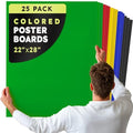 Hygloss Colored Poster Board 22 x 28, 25 Pack, Assorted Standard Colors