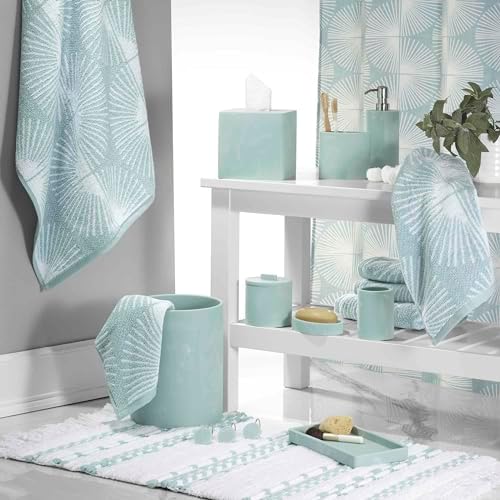 Nicole Miller - Covered Jar, Resin Countertop Accessories, Dorm Room Essentials (Kendall Collection, Oasis)