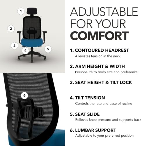 HON Altern Ergonomic Office Chair, Office Desk Computer Chair, Peacock