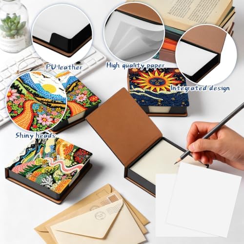 Saillong 4 Pcs Christmas Boho Diamond Art Note Box Diamond Painting Box