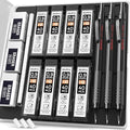 Nicpro 0.9 Metal Mechanical Pencil Set with Case, 3PCS Black MP1000 0.9mm Drafting Pencil, 8 Tubes HB Lead Refills, 3PCS Erasers, Erasers Refills for Artist Writing, Drawing, Sketching