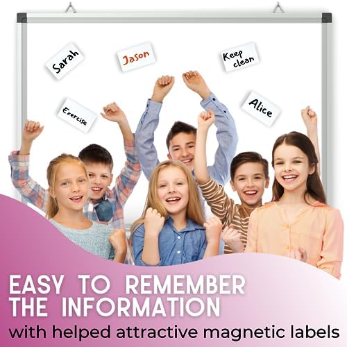 Availey 30 Pieces (5 x 3) - White Magnetic Dry Erase Labels - Reusable Strips for Classroom Home Office Garage Refrigerator Blank Writable Erasable Cards Name Tags Students Locker Shelf