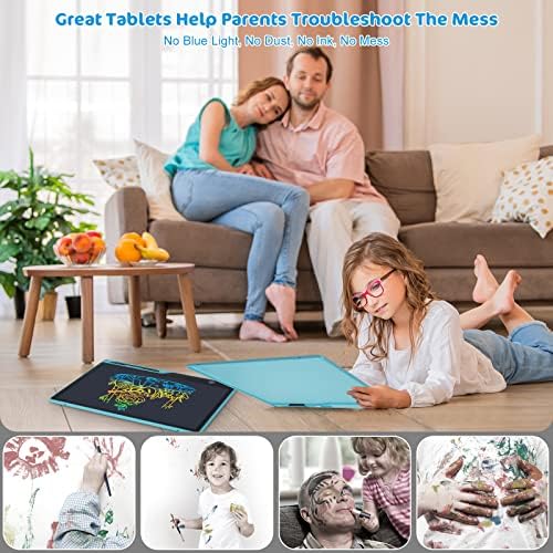 LCD Writing Tablet,16 Inch Colorful Screen Rechargeable Doodle Board Toddler Educational Toys for 3 4 5 6 Years Old Boys Girls Reusable Portable Drawing Tablet Christmas Toys Gifts for Kids (Blue)