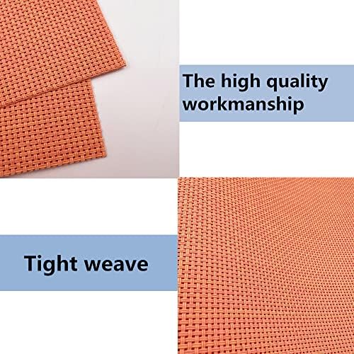 WAZAIGUR Placemats Crisscross Woven Vinyl Place Mats Set of 6 Orange