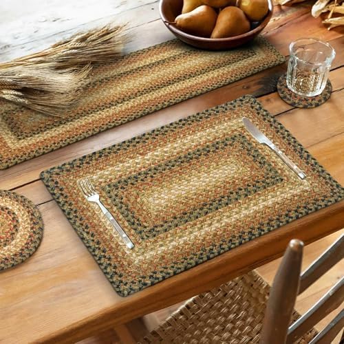 Homespice Russet Jute Braided Table Runner, Rect 8x28 Set of 2