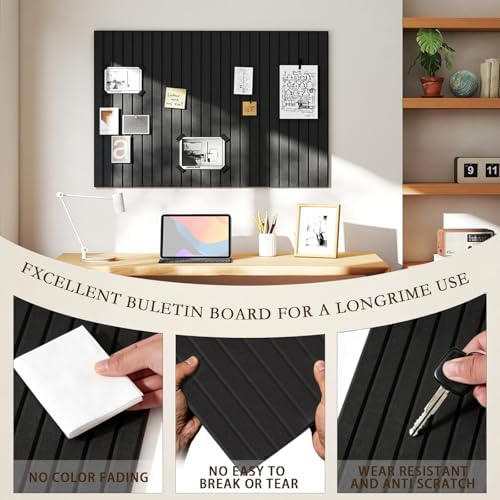 JBER Cork Board Alternative, 12 Pack 48" x 36" Felt Bulletin Board, Black