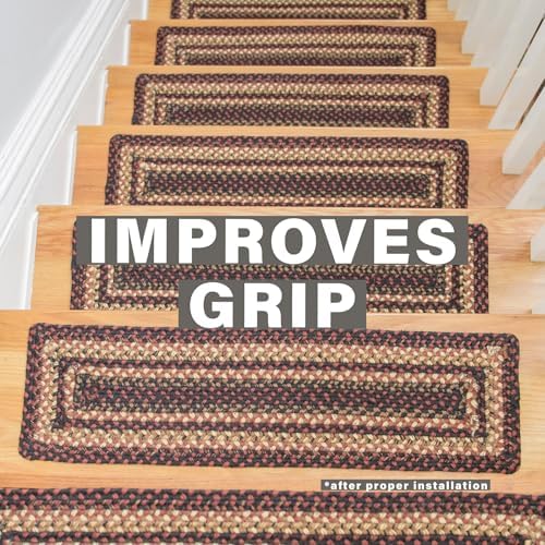 Homespice Prescott Jute Braided Stair Treads, Rect 8x28 Set of 13