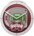YouTheFan NCAA Mississippi State Bulldogs StadiumView 3D Wall Clock