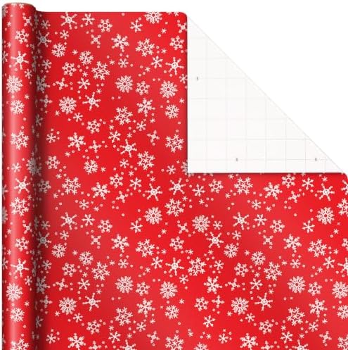 Hallmark Christmas Wrapping Paper with Ribbon, Bows, Seals (Red and Green)