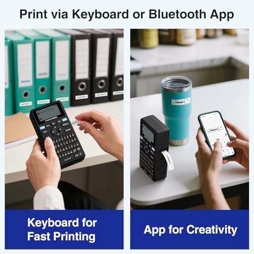 SUPVAN E11 Keyboard & Bluetooth Label Maker Machine with 4 Tapes