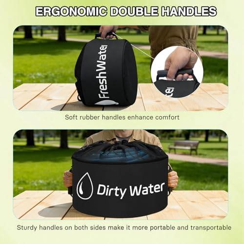 Nilight 1 Pack RV Sewer Hose Storage Bag Waterproof Black with Mesh Top