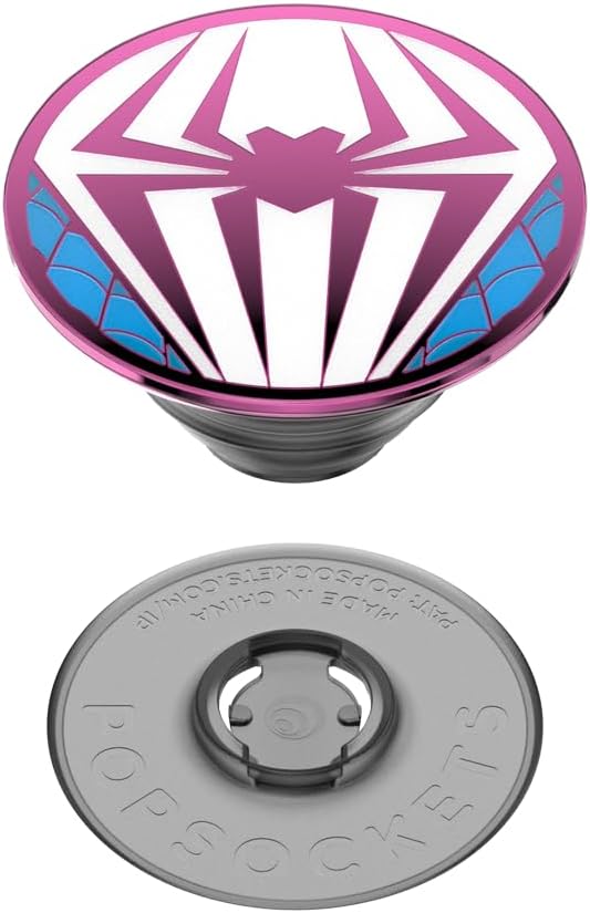 PopSockets Adhesive Phone Grip, Holder- Spider Gwen Suit | Secure Comfortable Hold, Anti-Drop, Kickstand, Spiderman, Enamel, Designs