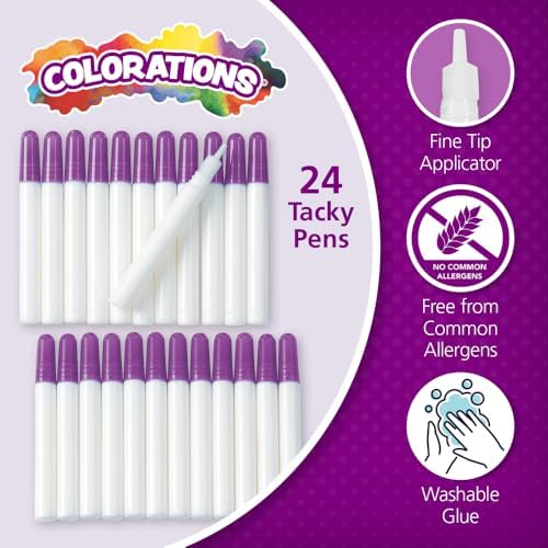 Colorations Tacky Glue Pens Classroom Supplies for Arts and Crafts Projects (Pack of 24), Quick Dry, Bulk Classroom Glue | Quick-Drying Bulk Classroom Glue for Arts & Crafts Projects